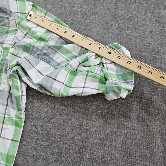 Columbia Shirt Men L Plaid LS Roll Up Tab Pockets Outdoor Sun Protect Vents Mesh - Picture 7 of 16